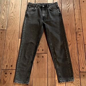 Zara Women’s Faded Black Mom Jeans. Size 4. 26” Inseam.